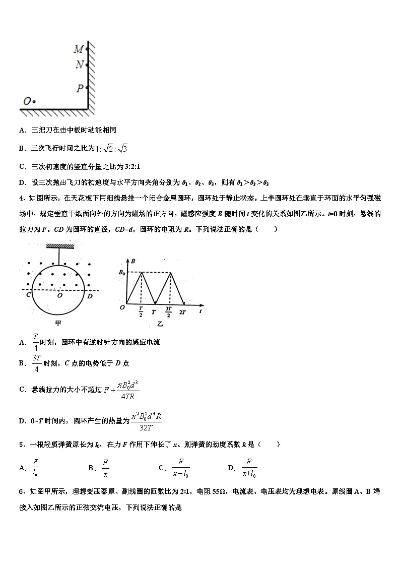 2026届四川省眉山第一中学高三第二次诊断性检测物理试卷含解析第2页