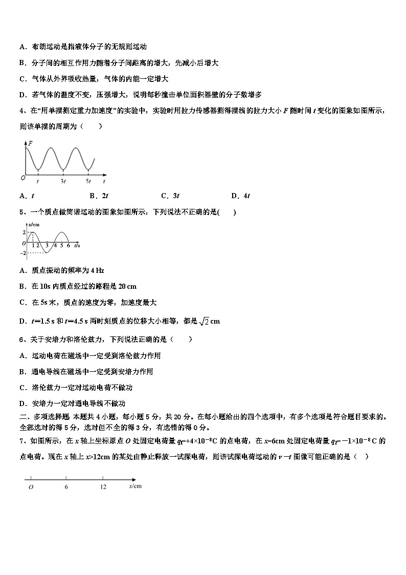 2026届四川省泸县第二中学高三第一次调研测试物理试卷含解析第2页