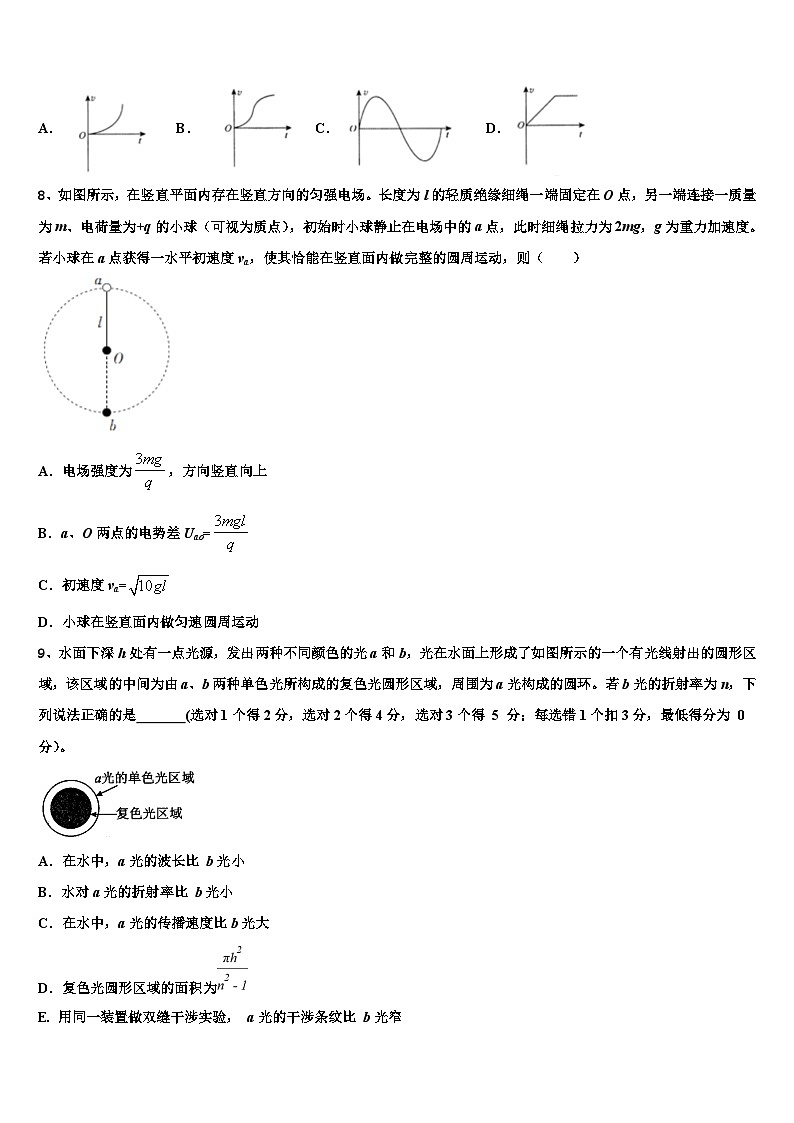 2026届四川省泸县第二中学高三第一次调研测试物理试卷含解析第3页