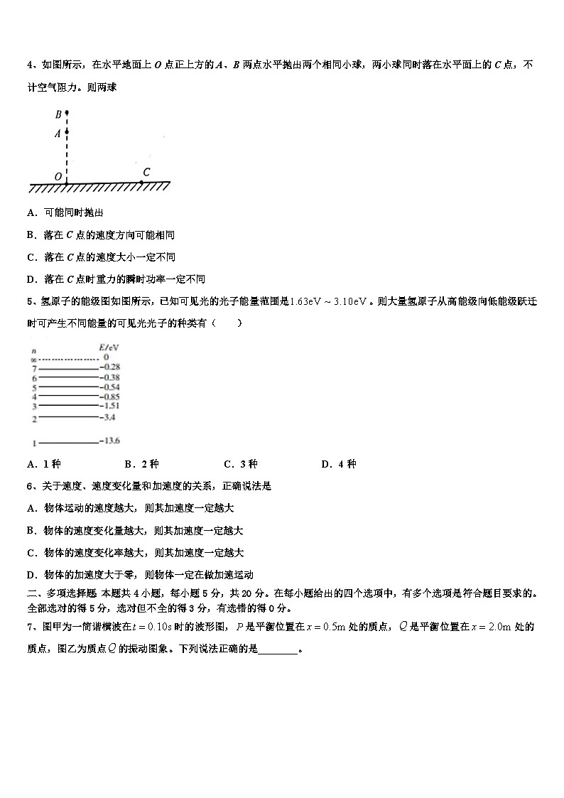 2026届四川省乐山四校高三下学期联合考试物理试题含解析第2页