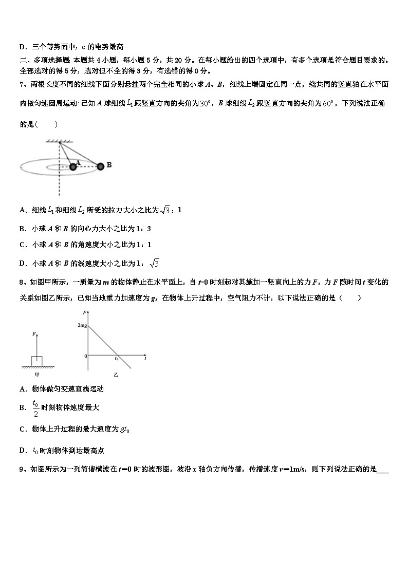 2026届四川省乐山四校高三第三次测评物理试卷含解析第3页