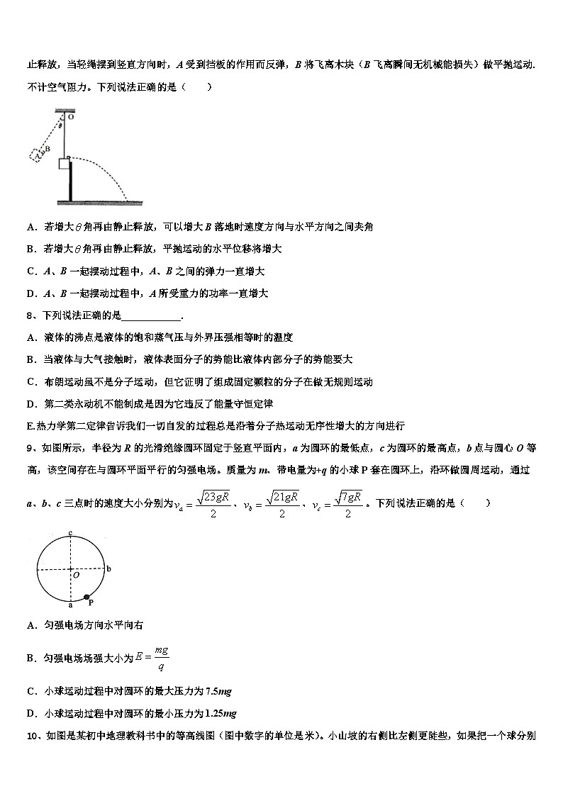2026届四川省广安市重点中学高三二诊模拟考试物理试卷含解析第3页