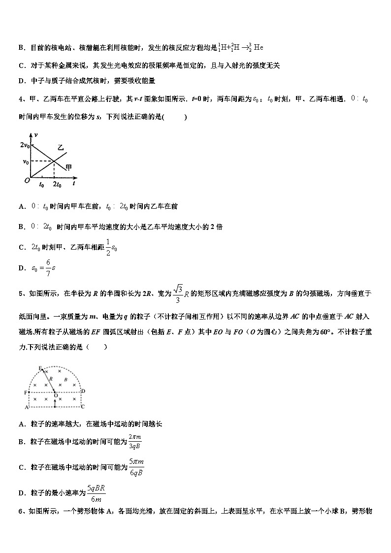 2026届苏州新区一中高考压轴卷物理试卷含解析第2页