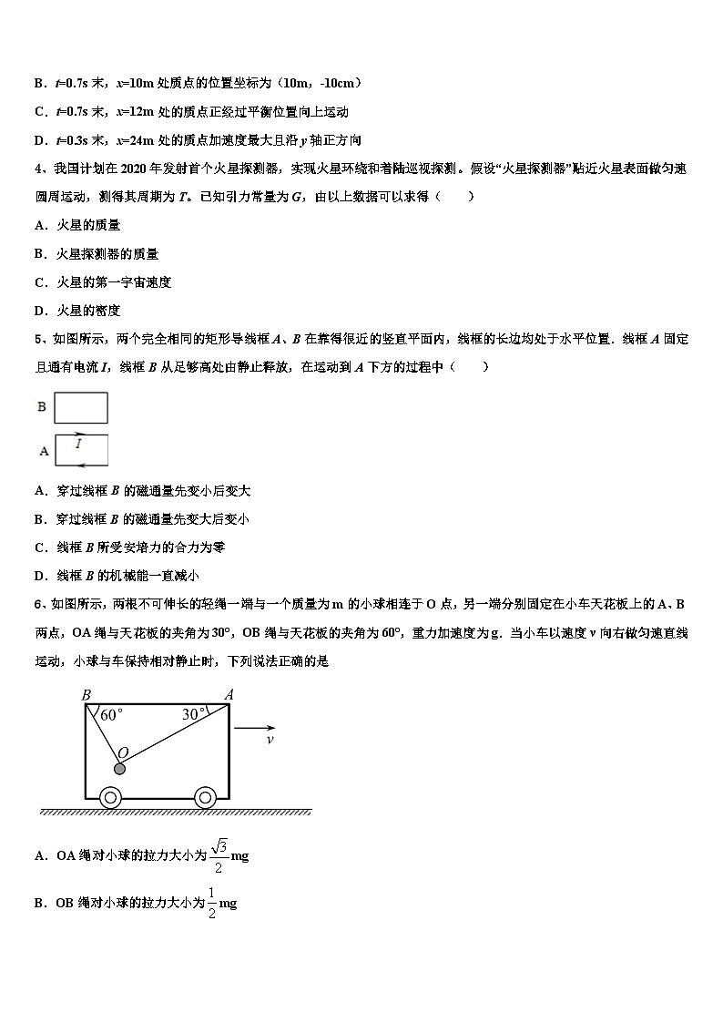 2026届绥化市重点中学高三第三次测评物理试卷含解析第2页