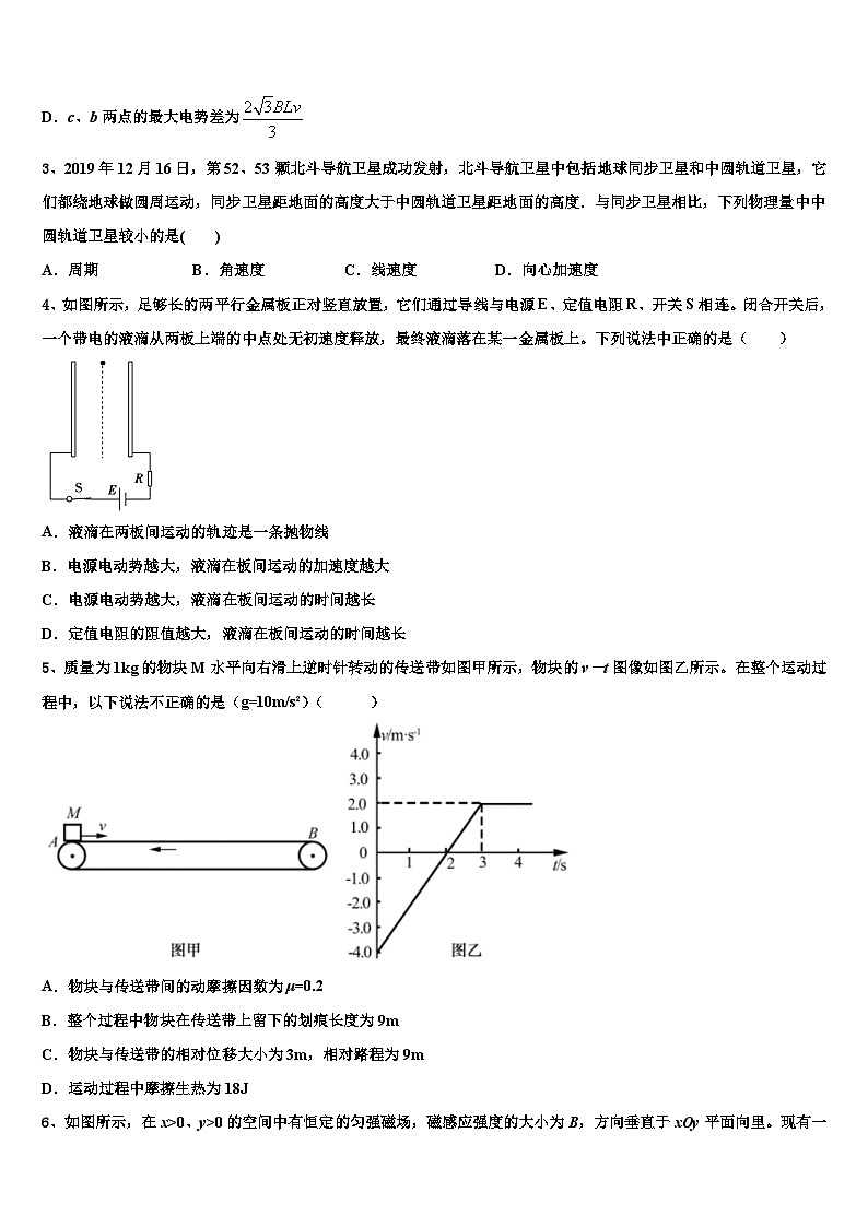 2026届四平市重点中学高三（最后冲刺）物理试卷含解析第2页