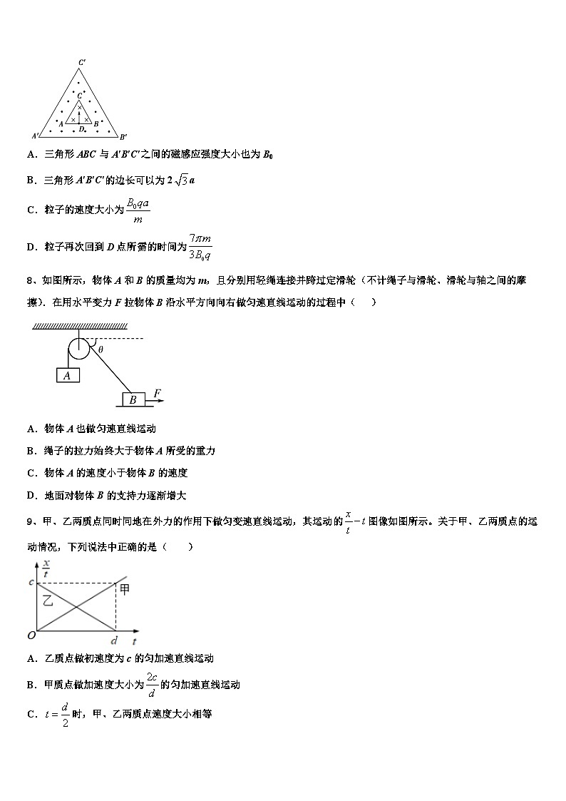 2026届天津市滨海新区塘沽滨海中学高考仿真卷物理试卷含解析第3页