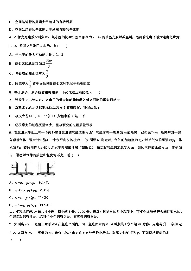 2026届天津滨海新区大港第八中学高考仿真卷物理试题含解析第2页