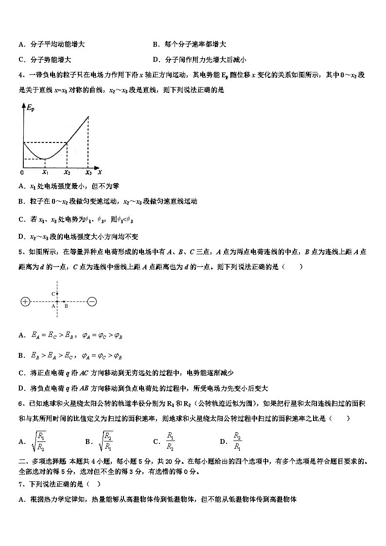 2026届天津河北区高考物理二模试卷含解析第2页