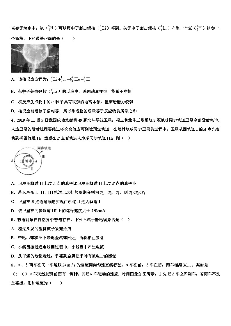 2026届天津市滨海新区塘沽滨海中学高三最后一卷物理试卷含解析第2页