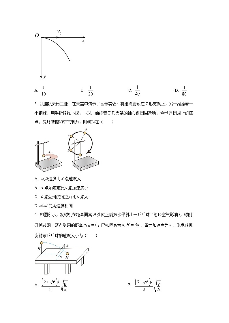 2024-2025学年陕西省安康市高一下学期3月联考物理试卷（学生版）第2页