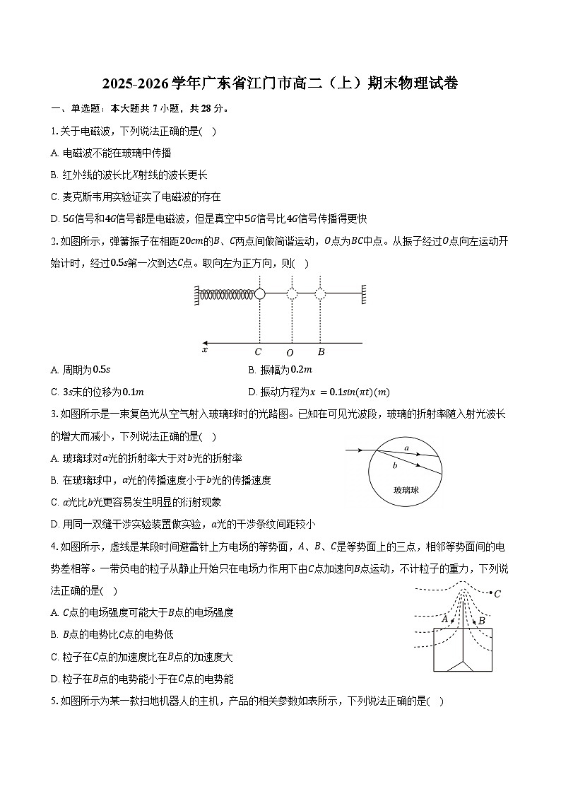 2025-2026学年广东省江门市高二（上）期末物理试卷（含解析）第1页