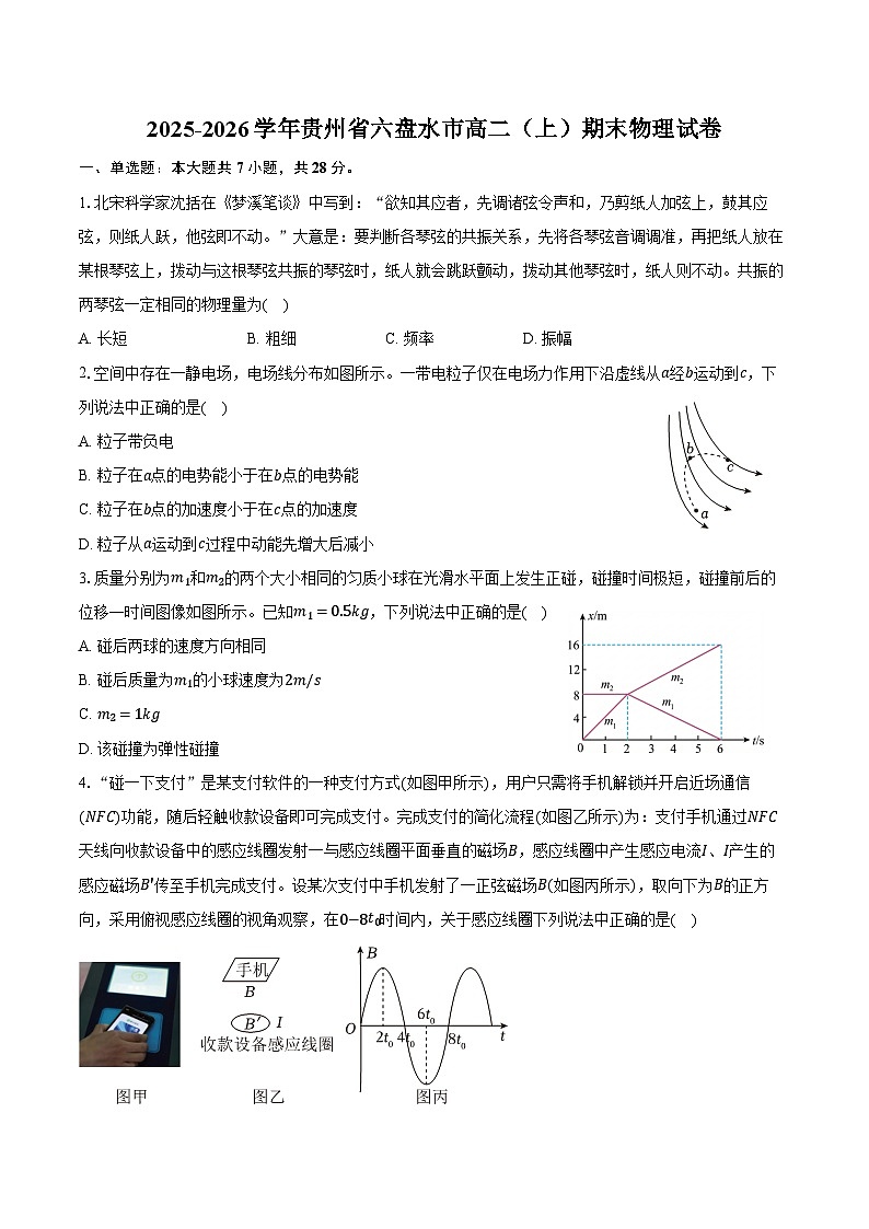 2025-2026学年贵州省六盘水市高二（上）期末物理试卷（含答案）第1页