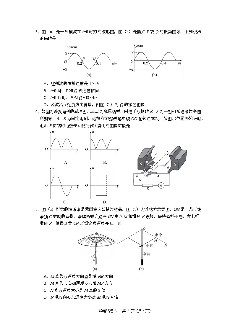 2026广州高三下学期综合测试（一）物理试题含答案第2页