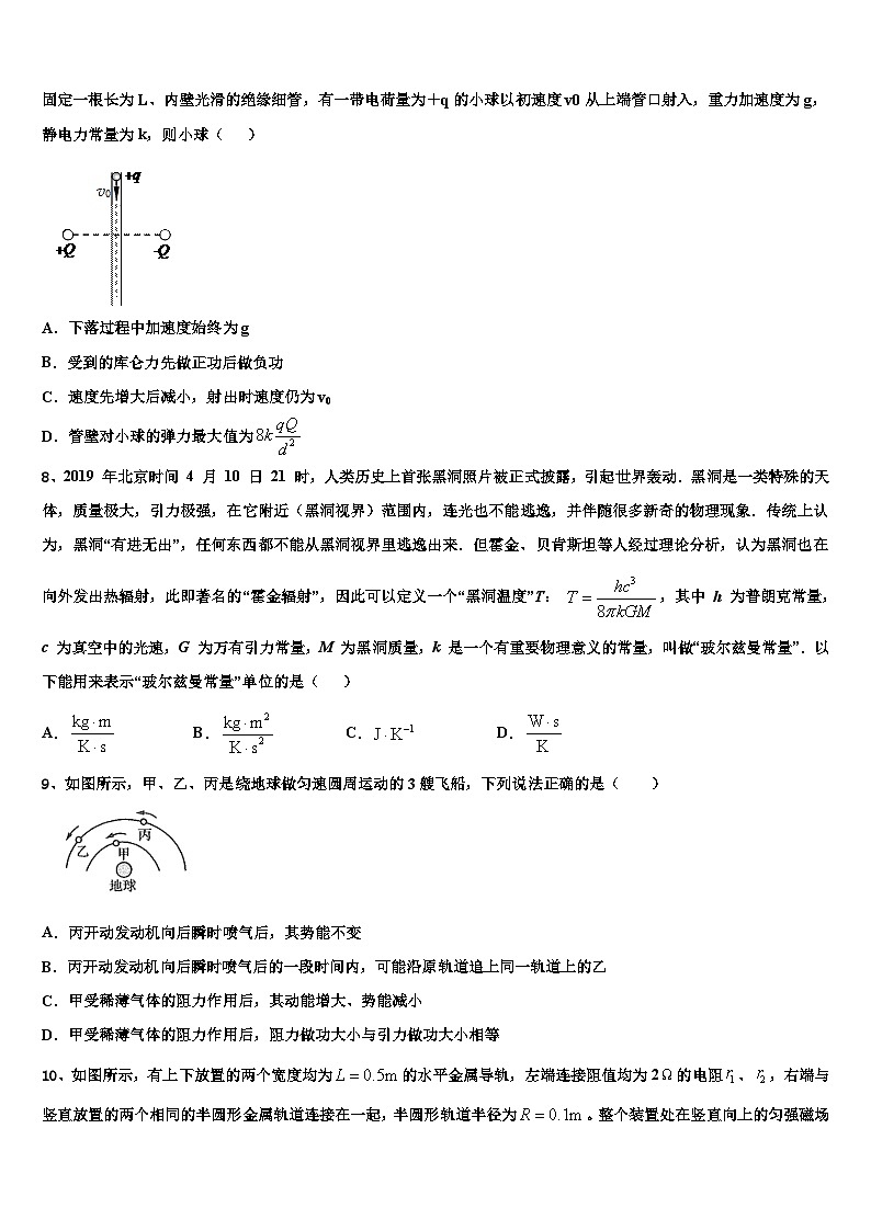 2026届天津市蓟县高考适应性考试物理试卷含解析第3页
