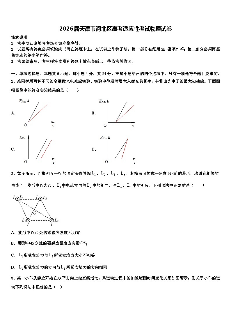2026届天津市河北区高考适应性考试物理试卷含解析第1页