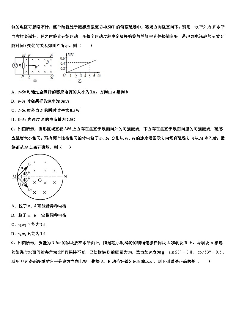2026届天津市河西区实验中学高考适应性考试物理试卷含解析第3页