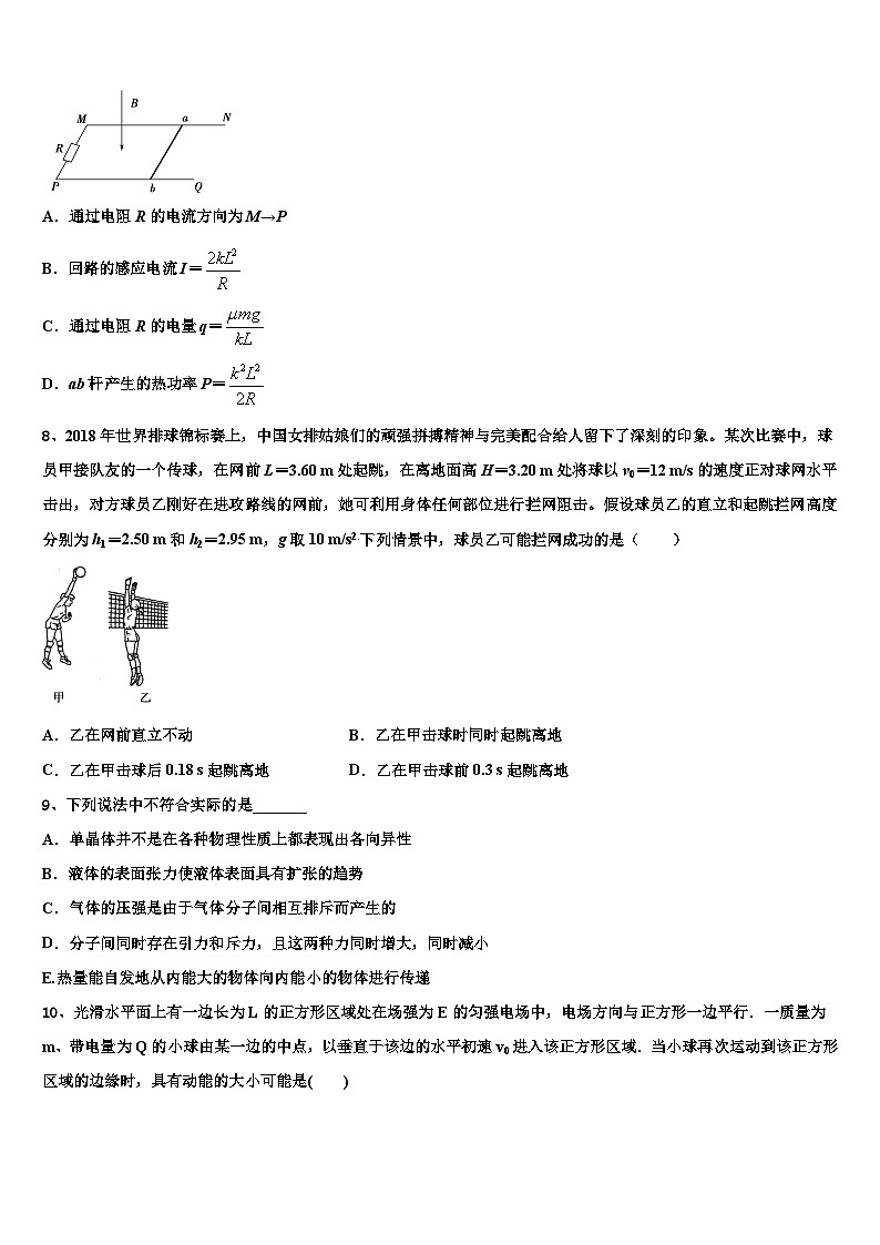2026届威海市重点中学高考全国统考预测密卷物理试卷含解析第3页