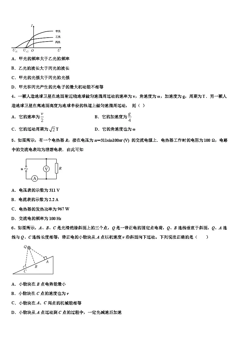 2026届文昌中学高考仿真模拟物理试卷含解析第2页