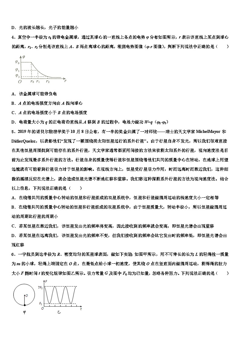 2026届西安市铁一中学高考物理三模试卷含解析第2页
