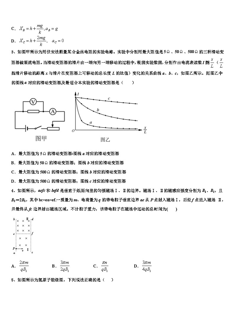 2026届西北工业大学附属中学高考物理三模试卷含解析第2页
