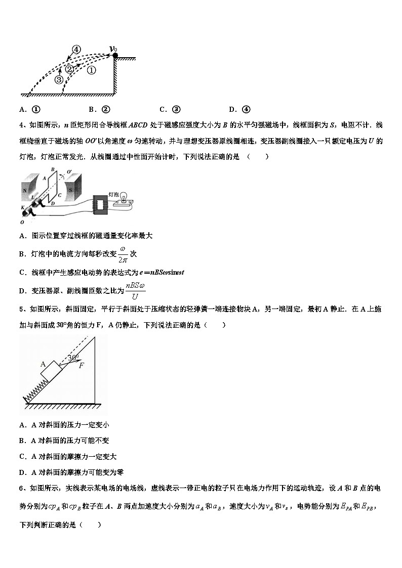 2026届新疆阿克苏市沙雅县二中高考物理一模试卷含解析第2页