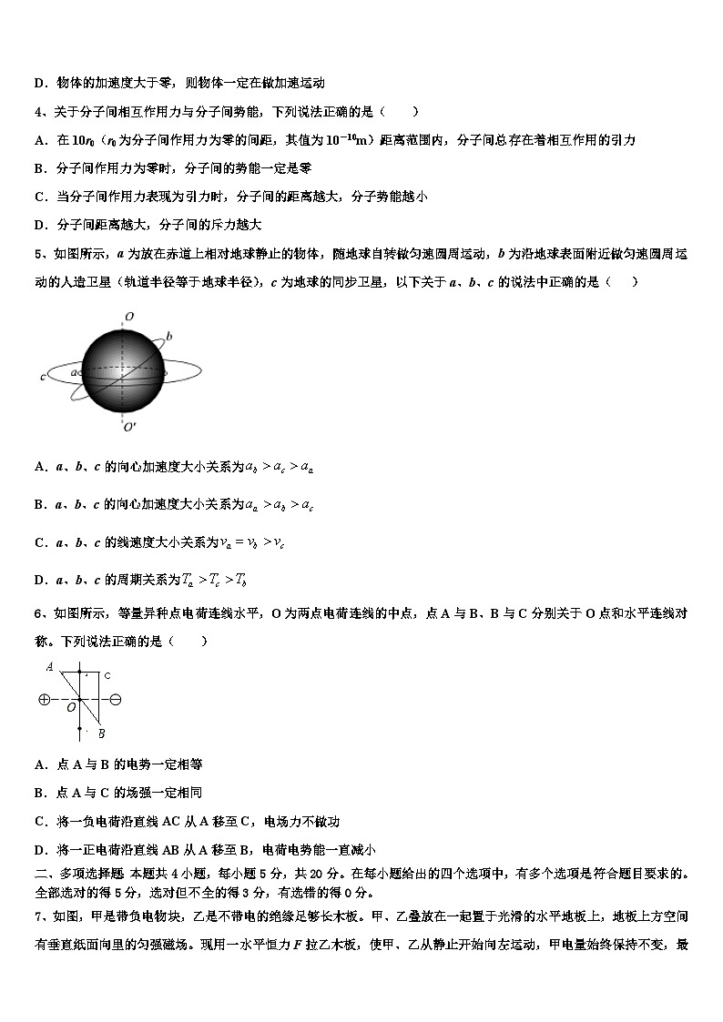 2026届新疆阿克苏市阿瓦提县第四中学高考仿真模拟物理试卷含解析第2页