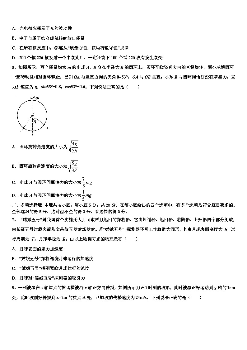 2026届新疆沙雅县二中高考物理全真模拟密押卷含解析第2页