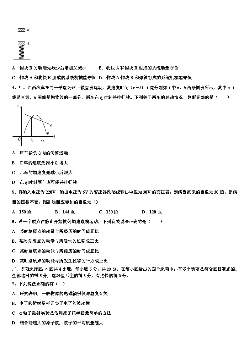 2026届新疆生产建设兵团二师华山中学高考物理一模试卷含解析第2页