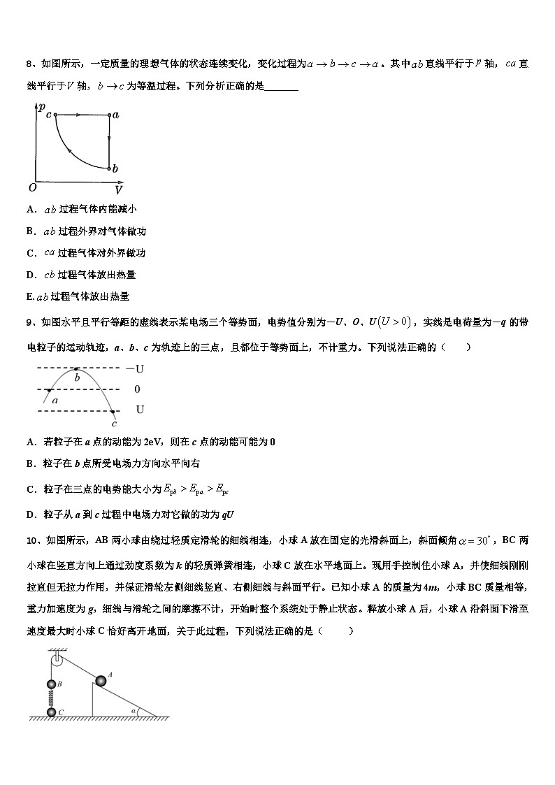 2026届新疆生产建设兵团二师华山中学高考物理一模试卷含解析第3页