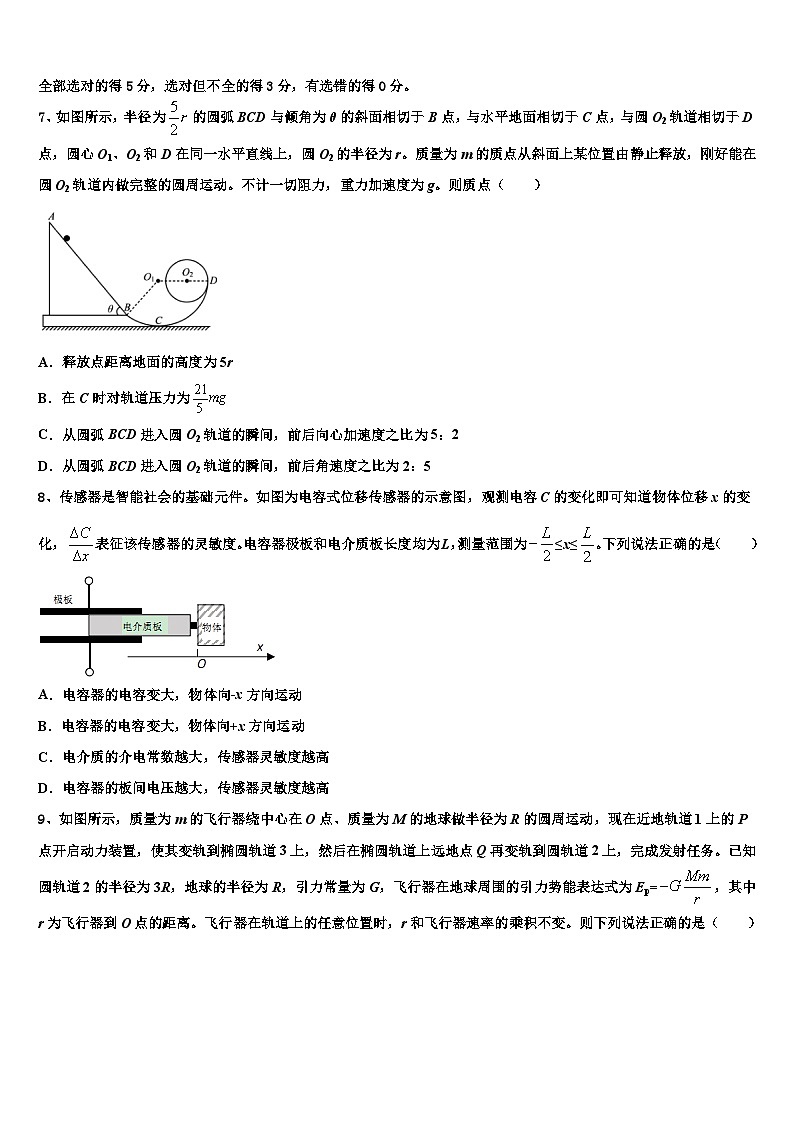 2026届新疆巩留县高级中学高考冲刺物理模拟试题含解析第3页