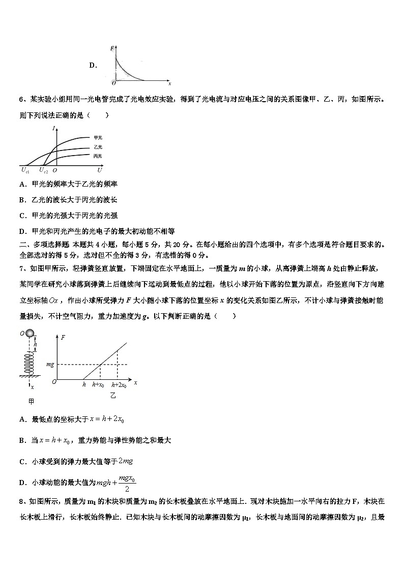 2026届新疆哈密石油高中高考物理五模试卷含解析第3页