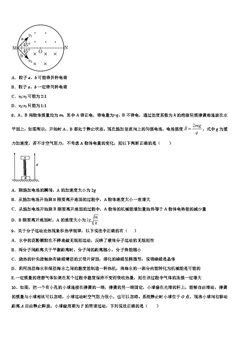 2026届新疆沙湾县第一中学高考仿真模拟物理试卷含解析第3页