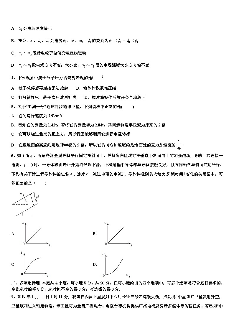 2026届新疆维吾尔自治区兵团地区十校联考高考物理一模试卷含解析第2页