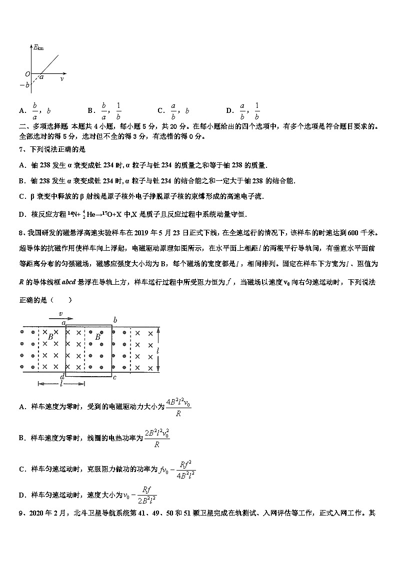 2026届新疆维吾尔自治区喀什第二中学高考冲刺模拟物理试题含解析第3页