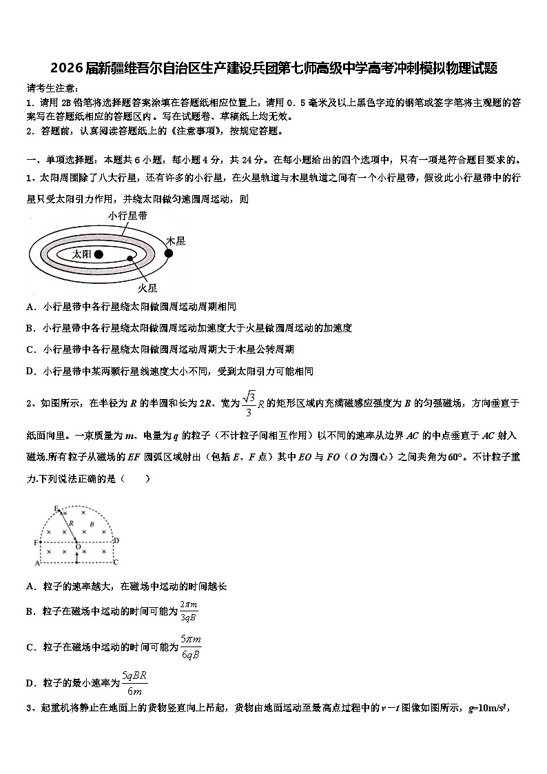 2026届新疆维吾尔自治区生产建设兵团第七师高级中学高考冲刺模拟物理试题含解析第1页