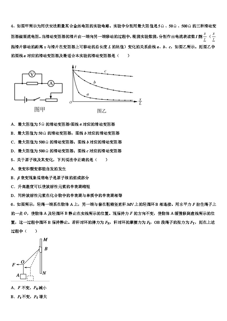 2026届新疆维吾尔自治区吐鲁番市高昌区二中高考物理全真模拟密押卷含解析第2页