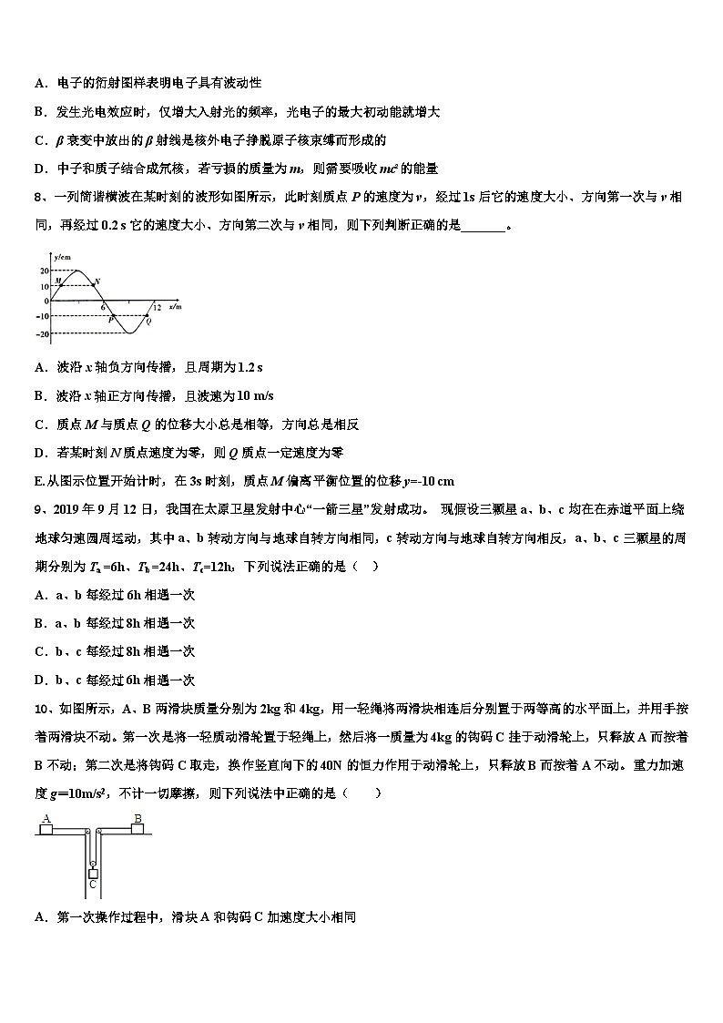2026届新疆维吾尔自治区乌鲁木齐市高考压轴卷物理试卷含解析第3页
