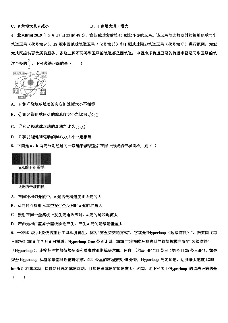 2026届新疆乌鲁木齐市天山区兵团第二中学高考仿真卷物理试卷含解析第2页