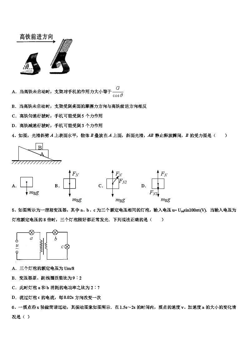2026届新疆伊宁生产建设兵团第四师第一中学高考压轴卷物理试卷含解析第2页