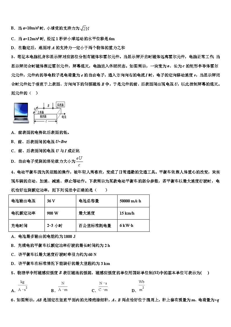 2026届宿州市重点中学高考考前模拟物理试题含解析第2页