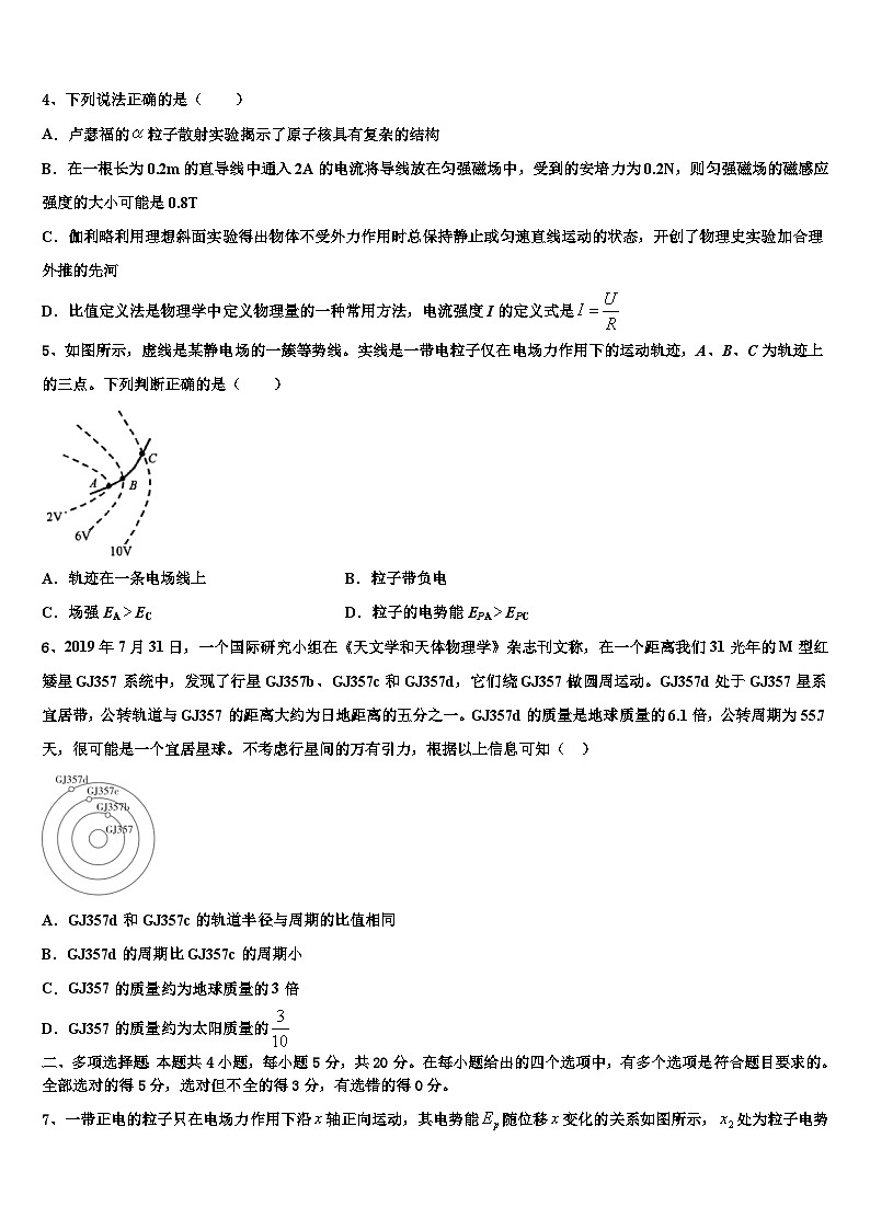 2026届烟台市重点中学高考物理五模试卷含解析第2页