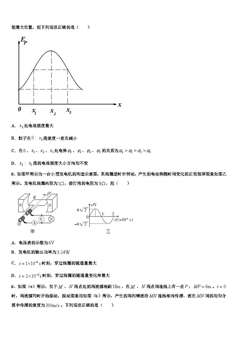 2026届烟台市重点中学高考物理五模试卷含解析第3页