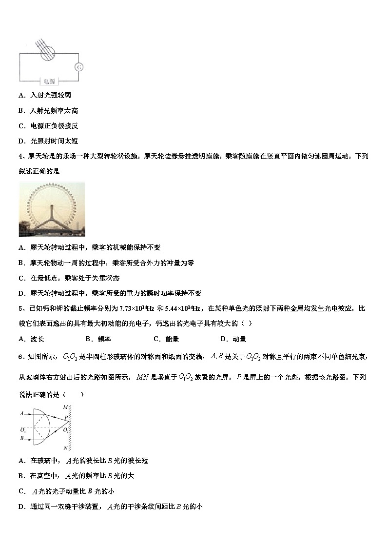 2026届伊春市重点中学高考物理考前最后一卷预测卷含解析第2页