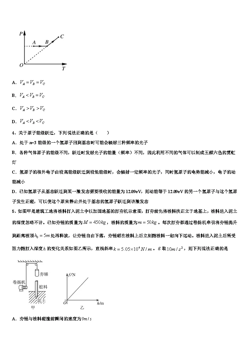 2026届扬州市扬州中学高三下学期一模考试物理试题含解析第2页