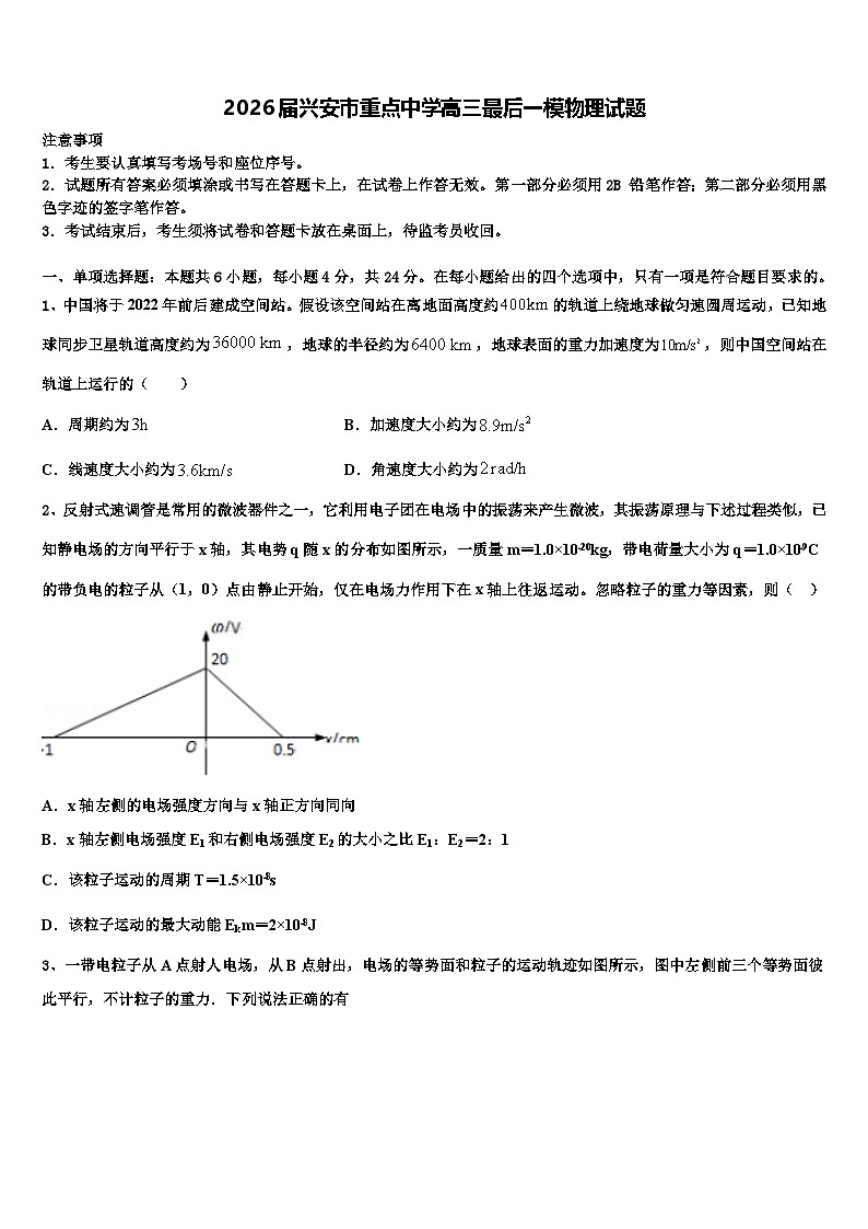 2026届兴安市重点中学高三最后一模物理试题含解析第1页