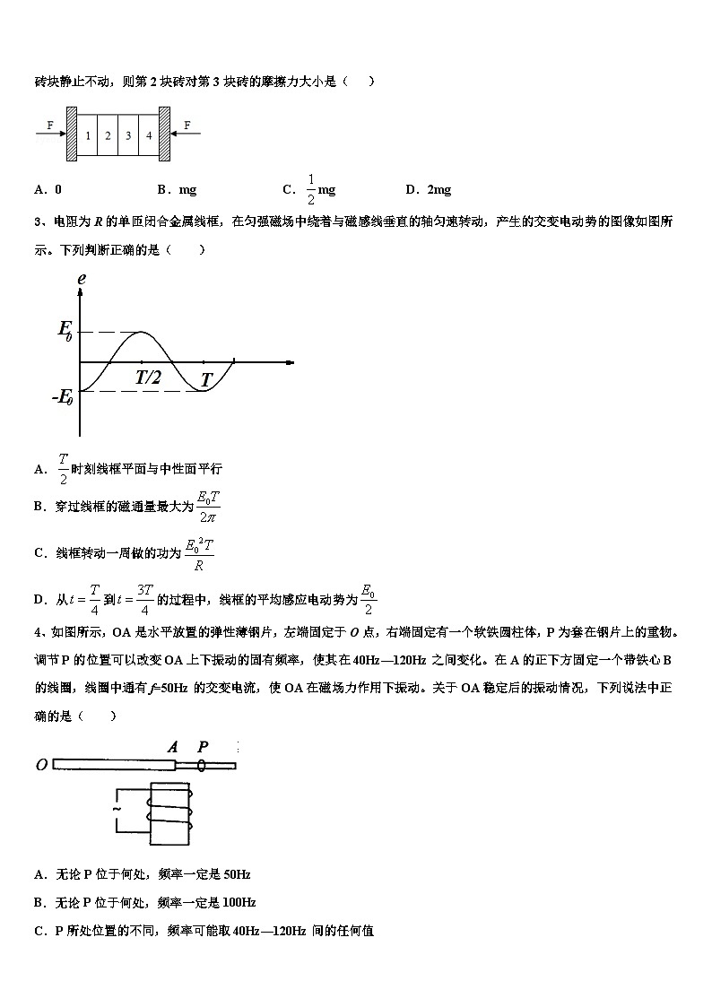2026届宿州市重点中学高三下学期联考物理试题含解析第2页