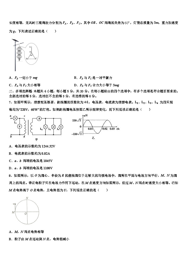 2026届鹰潭市重点中学高三最后一卷物理试卷含解析第3页