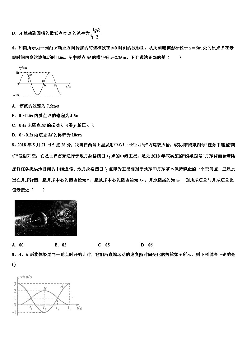 2026届银川市重点中学高三第二次调研物理试卷含解析第2页