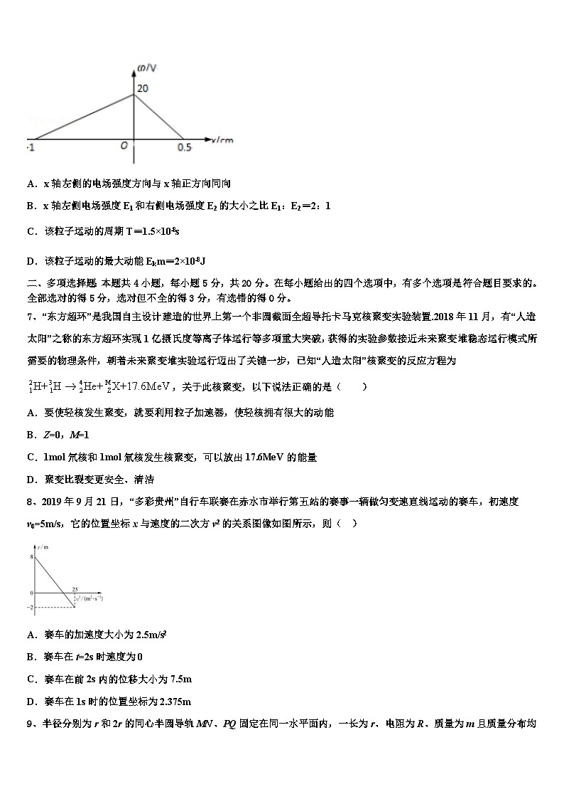 2026届云南省楚雄彝族自治州大姚县第一中学高三第三次模拟考试物理试卷含解析第3页