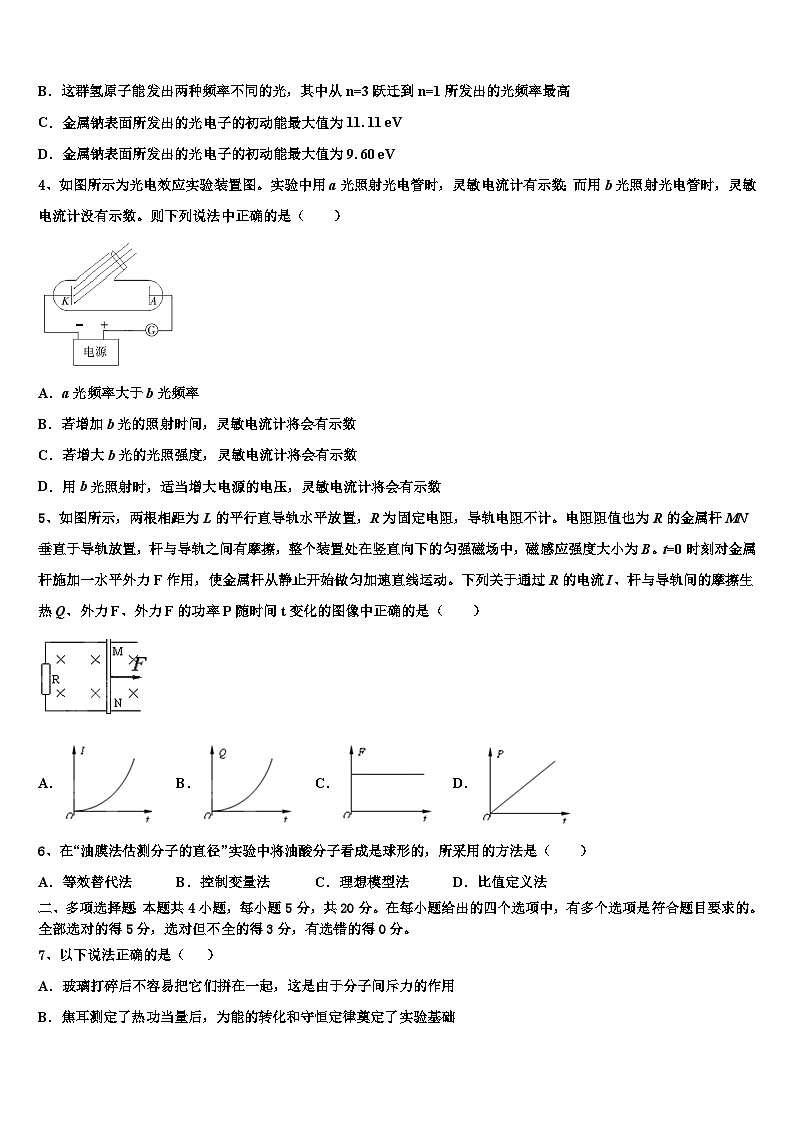 2026届云南省楚雄市高三最后一模物理试题含解析第2页